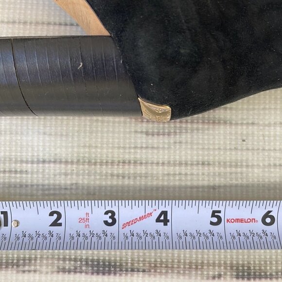 Kate Spade Shoe Over the Knee Heeled Boot Black Suede Leather 6 1/2 Medium M - Picture 14 of 16